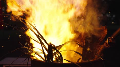 Fire-Burning-in-Rust-Fire-Pit-at-nighttime-during-winter-1