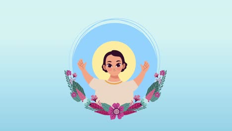 animación de personajes de sacred jesus kid