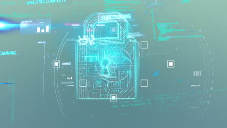 animation of padlock over data processing