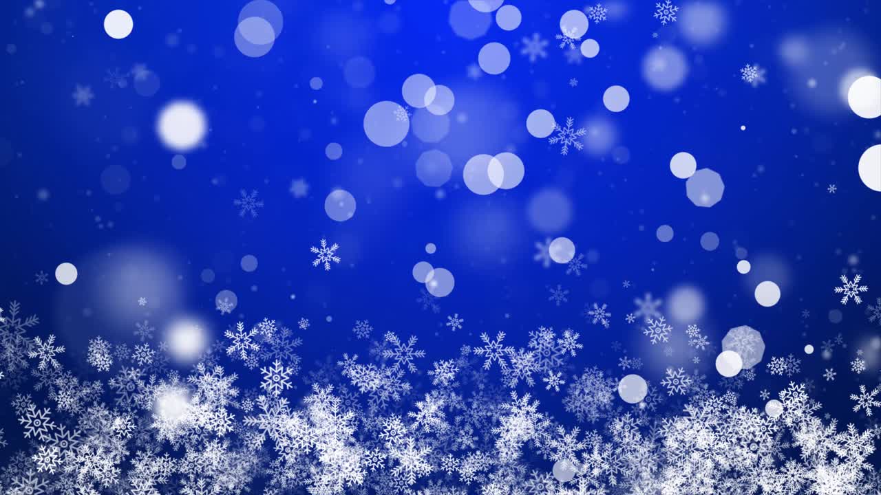 Abstract Particles Blue Dust snowflake, snowflakes light Motion Background. Animation
