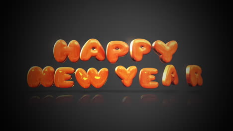 texto colorido y moderno de feliz año nuevo en degradado negro
