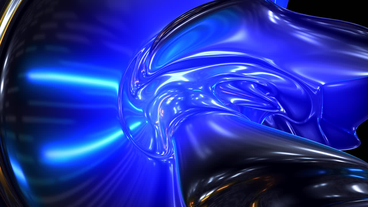 Futuristic hi-tech gel Fluid motions on active Blue-black technology abstract