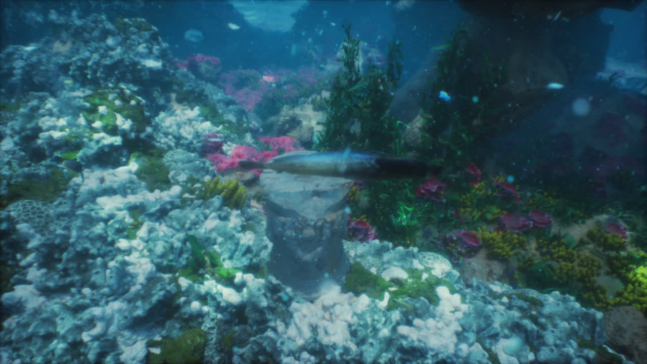 다채로운 수중 산호초 장면