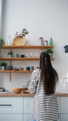 woman cooking in a modern kitchen