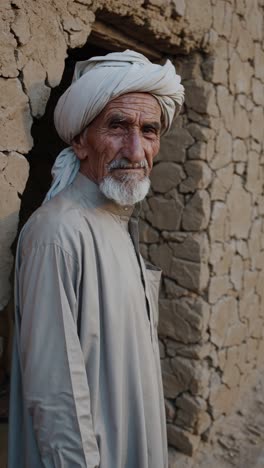 portrait of an elderly man in a rural setting