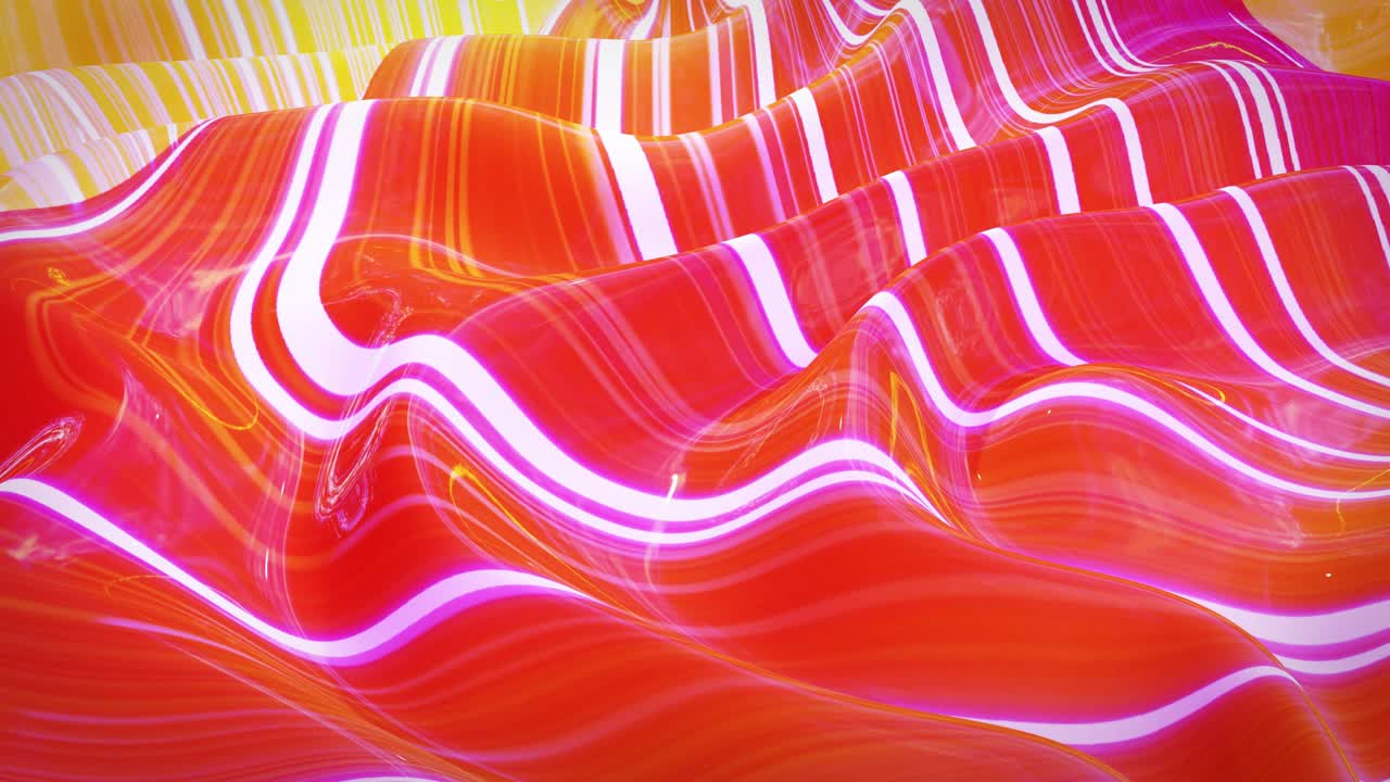 Sfondo fluido astratto in loop stile marmo multicolore. Bella superficie liquida lucida e ondulata con motivo, colore sfumato e onde di flusso. Sfondo luminoso creativo con animazione fluida e delicata