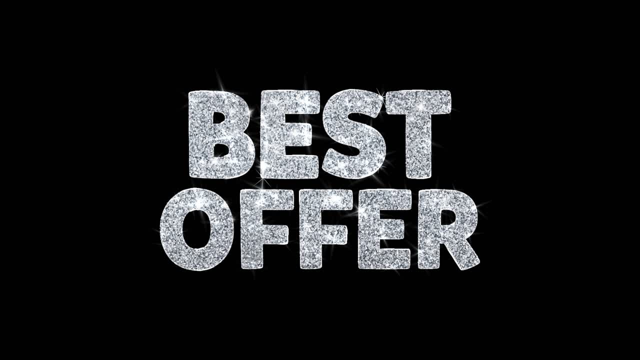 Best offer blinking text greetings card abstract blinking sparkle glitter particle looped background