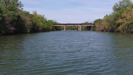 Aerial-view-of-the-buffalo-Bayou-in-Houston,-Texas