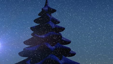 Animation-Von-Schnee,-Der-über-Weihnachten-Auf-Blauem-Hintergrund-Fällt