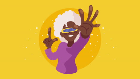 woman wearing vr glasses