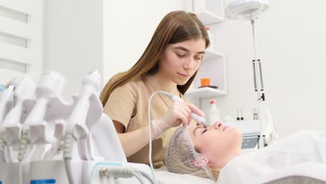 facial treatment in a beauty clinic