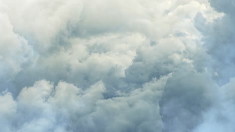 point of view, thick clouds in a clear sky