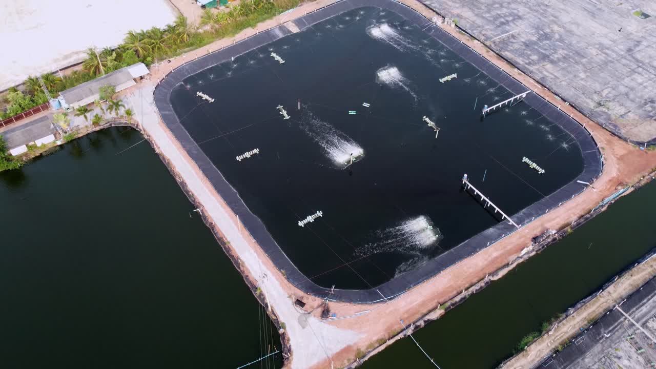 새우 농장 시골 의 공중 사진