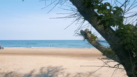 Happy pleasant day at Britas bay Ireland beach