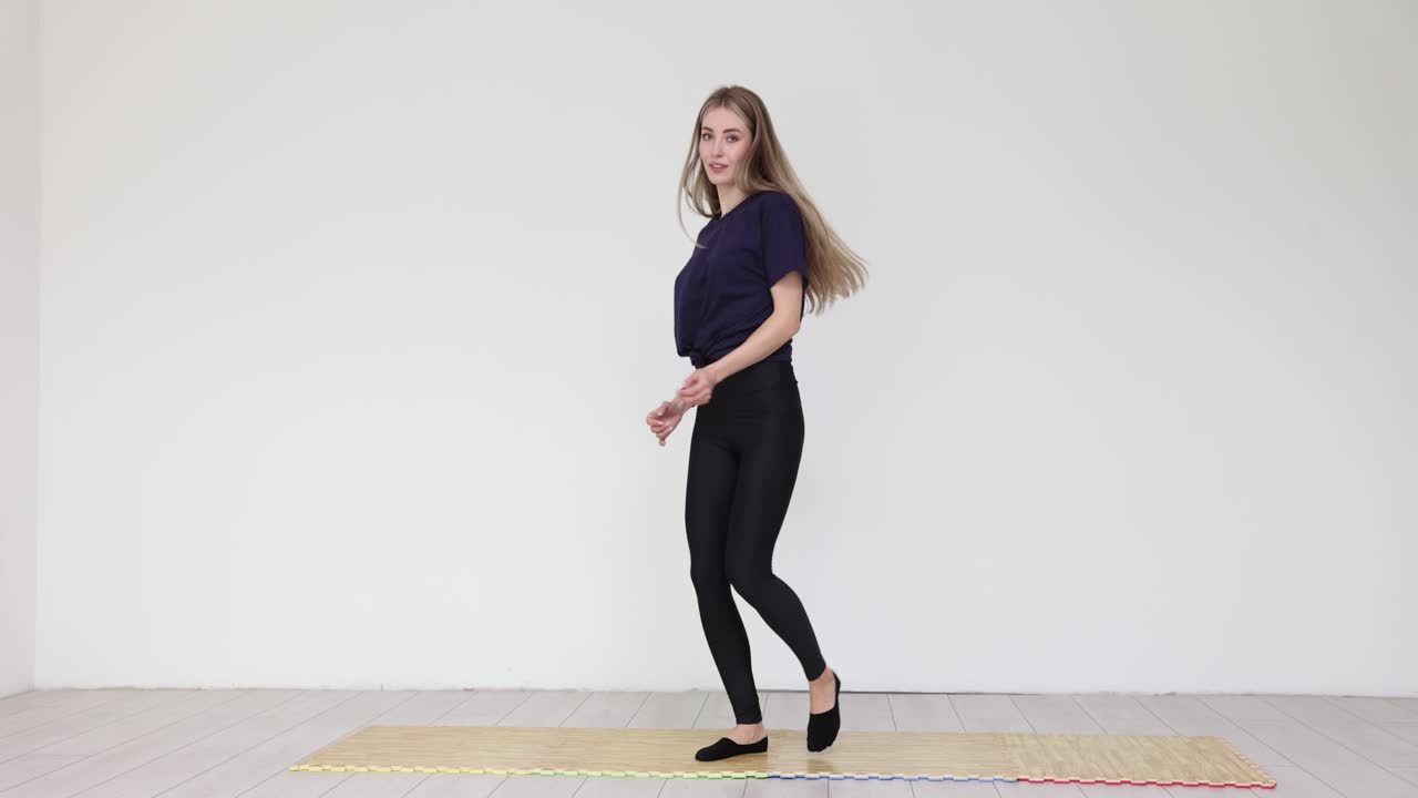 Woman Exercising Indoors