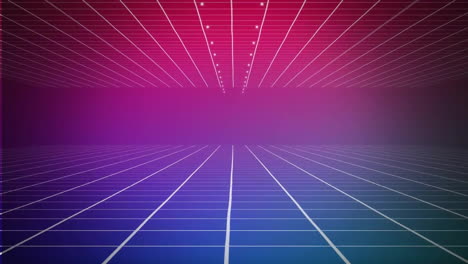 animation of red and blue shapes moving on purple background