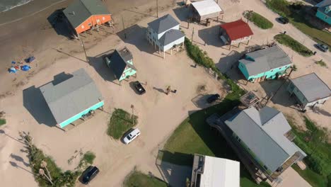 Birdseye-view-of-homes-on-Lake-Jackson-beach-off-the-Gulf-of-Mexico-in-Texas