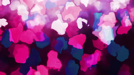animación del texto de venta en negro sobre globulo azul y rojo y luces rosas y blancas en negro