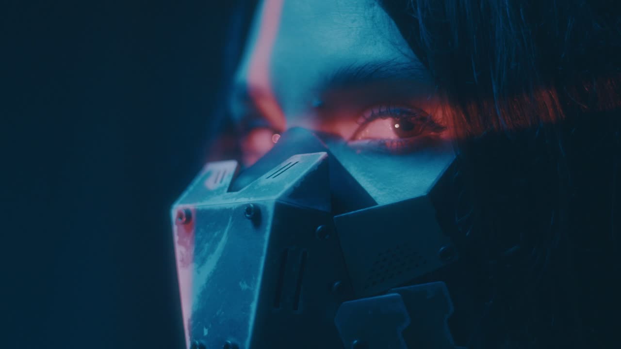 Cyberpunk Woman with Mask