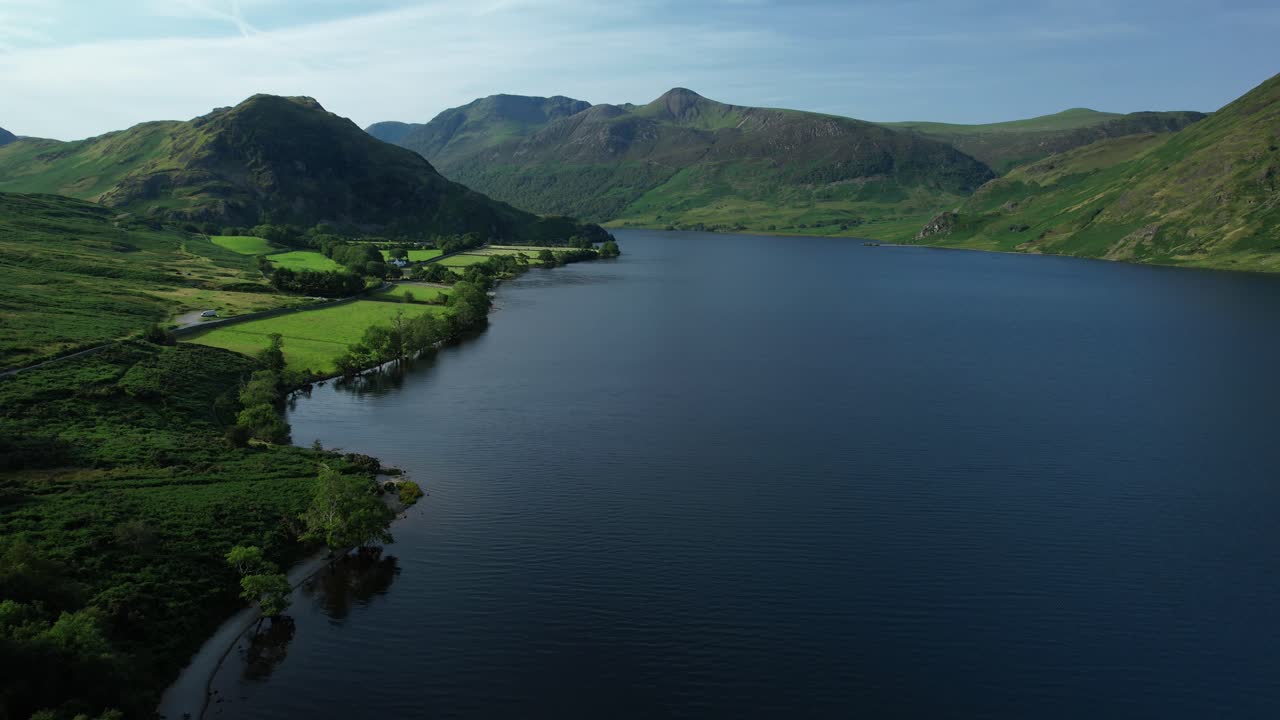 crummock 물, 호수 지구, 영국에 대한 아름다운 공중보기