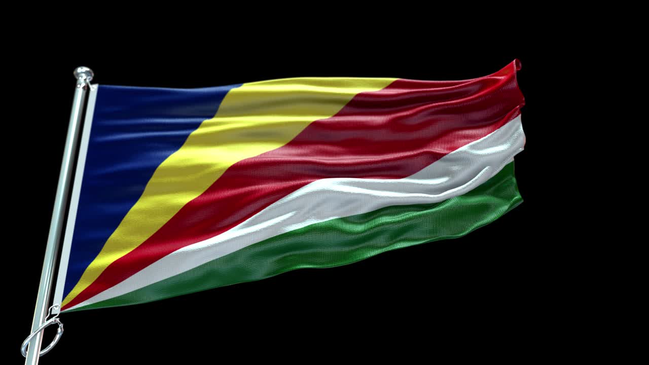 4k Highly Detailed Flag Of Seychelles - Seychelles Flag High Detail - National flag Seychelles wave Pattern loopable Elements