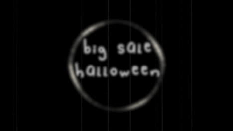 halloween big sale text in mystical circle on dark digital screen