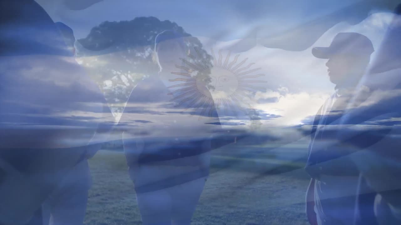 다양한 여성 럭비 선수 위에 아르헨티나  ⁇ 발의 애니메이션