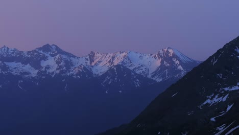 snow-capped mountains at twilight