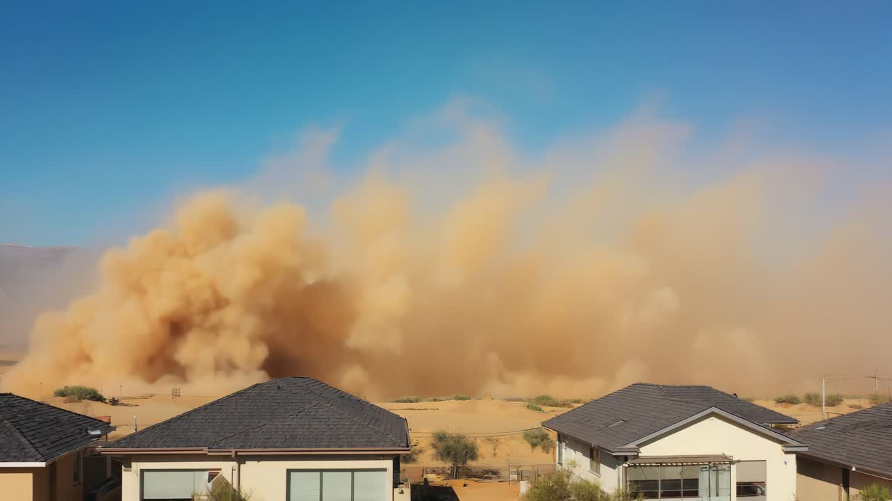 Haboob Dust Storm Over Residential Area