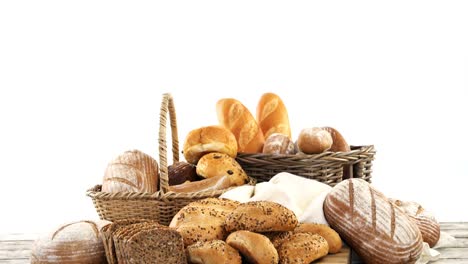 Various-types-of-bread-in-wicker-basket