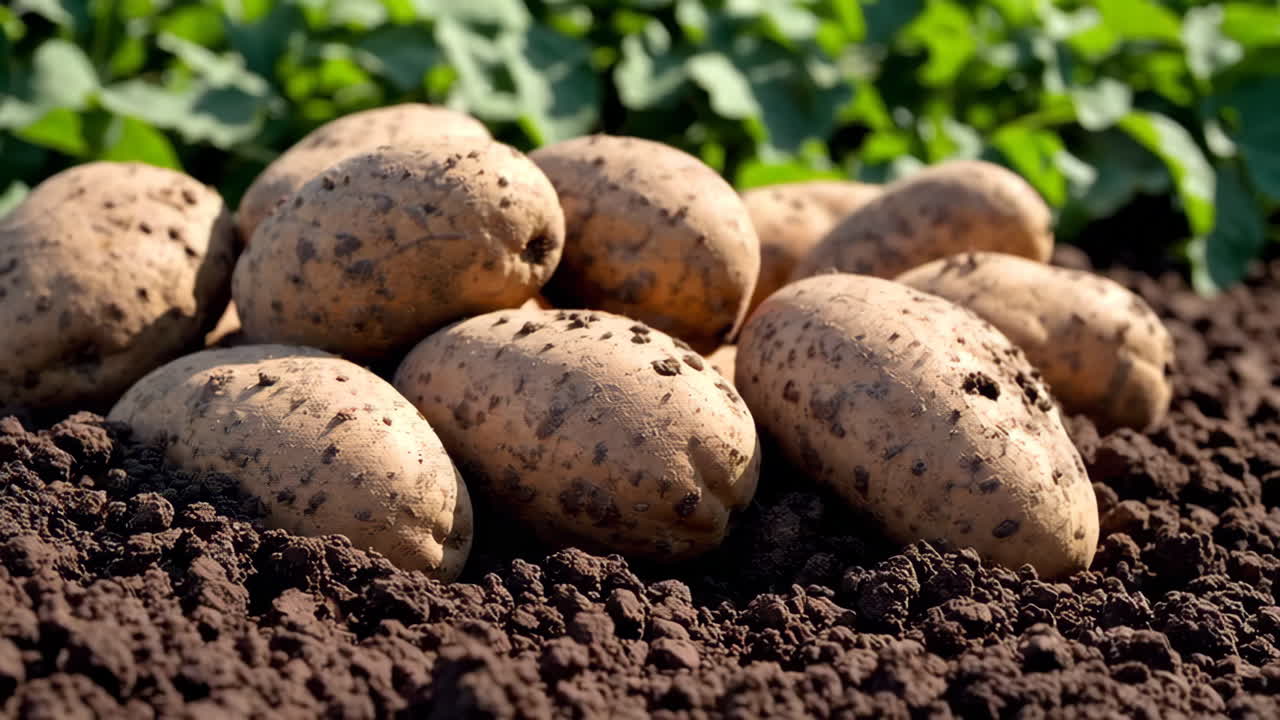 Potatoes harvested from the field