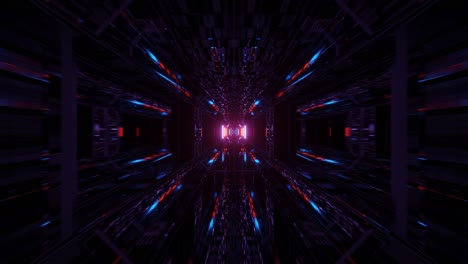 highly immersive animation of dark space with colorful light rays representing futuristic science fiction