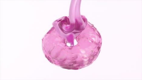 el donut de glaseado rosado