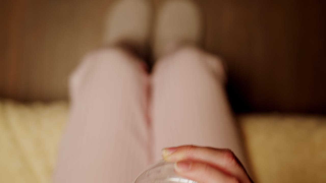 mujer tomando una píldora con agua