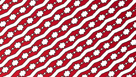 dibujos animados en zigzag líneas rojas y blancas fondo animado de navidad