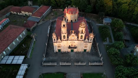 beautiful aerial view of milagros temple in the summer sunset