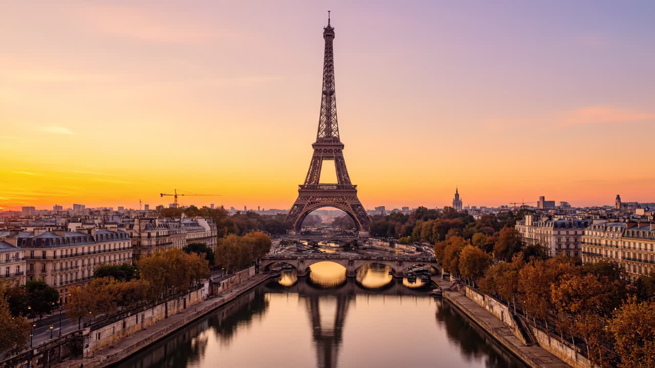 Eiffel Tower at Sunrise, Paris