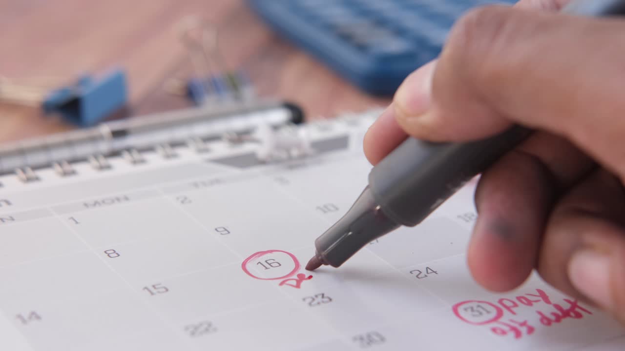 marcar el día de pago en el calendario