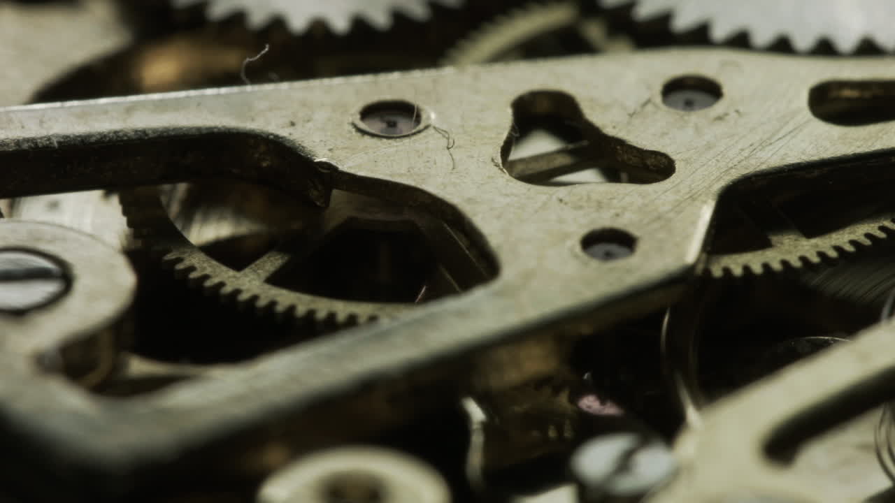 Gears turn in a machine