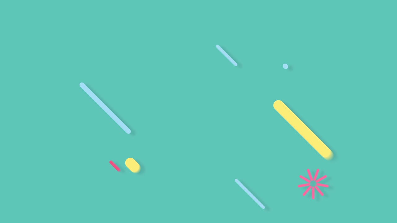 4k. bucle sin fisuras de patrón 2d abstracto animación dinámica fondo gráfico de líneas coloridas que fluyen a través y chisporrotean explotan en el fondo de la pantalla verde claro.