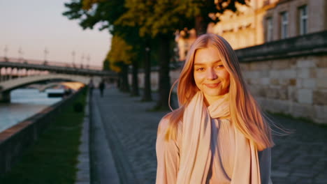 Smiling Woman in Paris