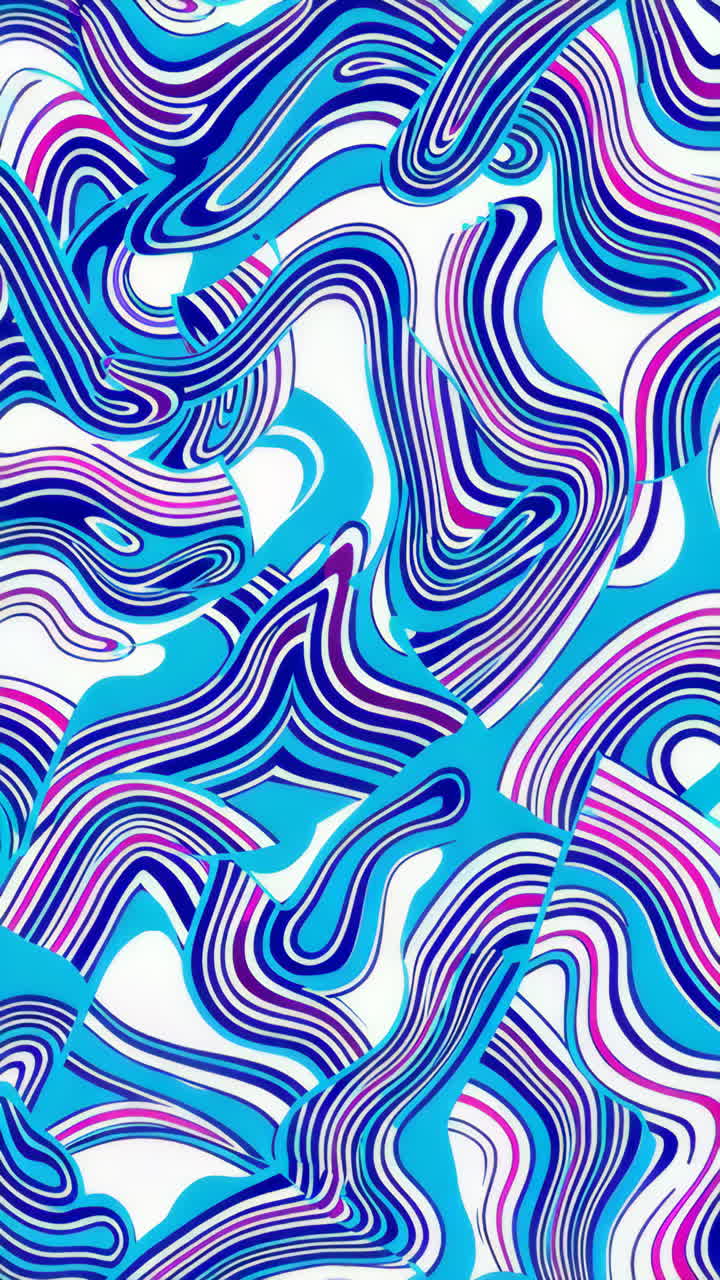 Abstract Wavy Line Pattern in Blue, Purple, and Pink