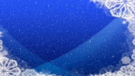 Animation-Einer-Winterlandschaft-Mit-Fallendem-Schnee-Auf-Blauem-Hintergrund