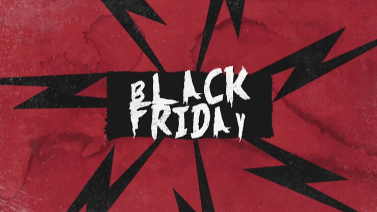 Animationsintrotekst Black Friday på grunge-baggrund