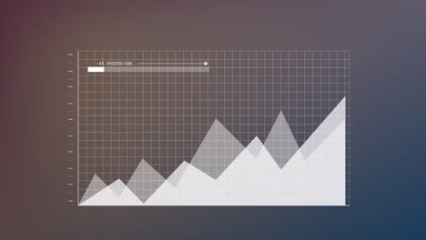 animación del procesamiento de datos financieros con estadísticas