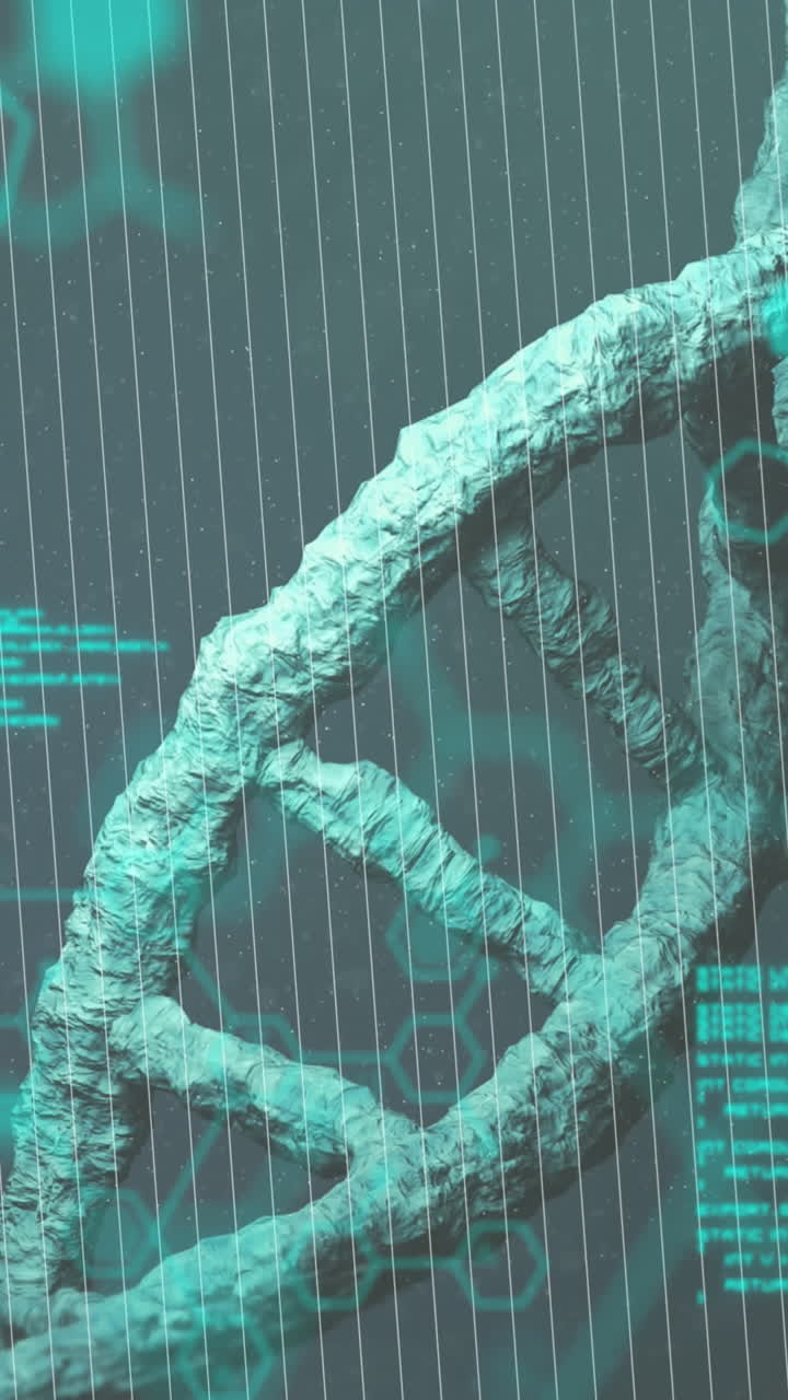 animación de la cadena de adn sobre el procesamiento de datos