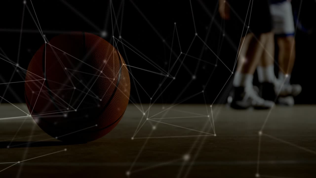 Two players entering court dribbling basketball training defender guarding overlay passing players