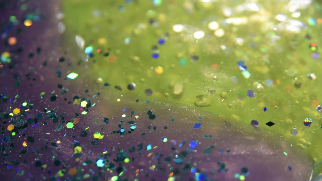 Close up of glitter slime texture