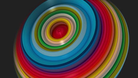 Abstract Dynamic patterns of rainbow color circles with displacement effect and circular motion. Colorful abstract circular rings, Use for your any presentation projects.4k . 3D animation, 3D render.