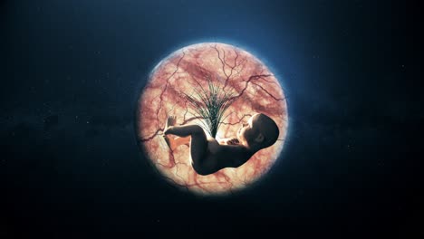 fetus in the earth/moon